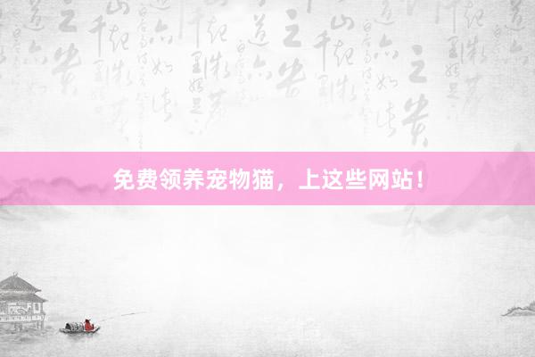 免费领养宠物猫，上这些网站！